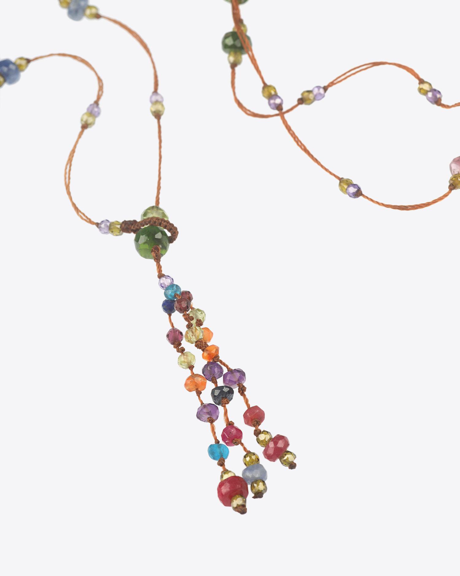 Sharing Collier pampille HOLY SPARKLY SHORT - Cordon Tabac  