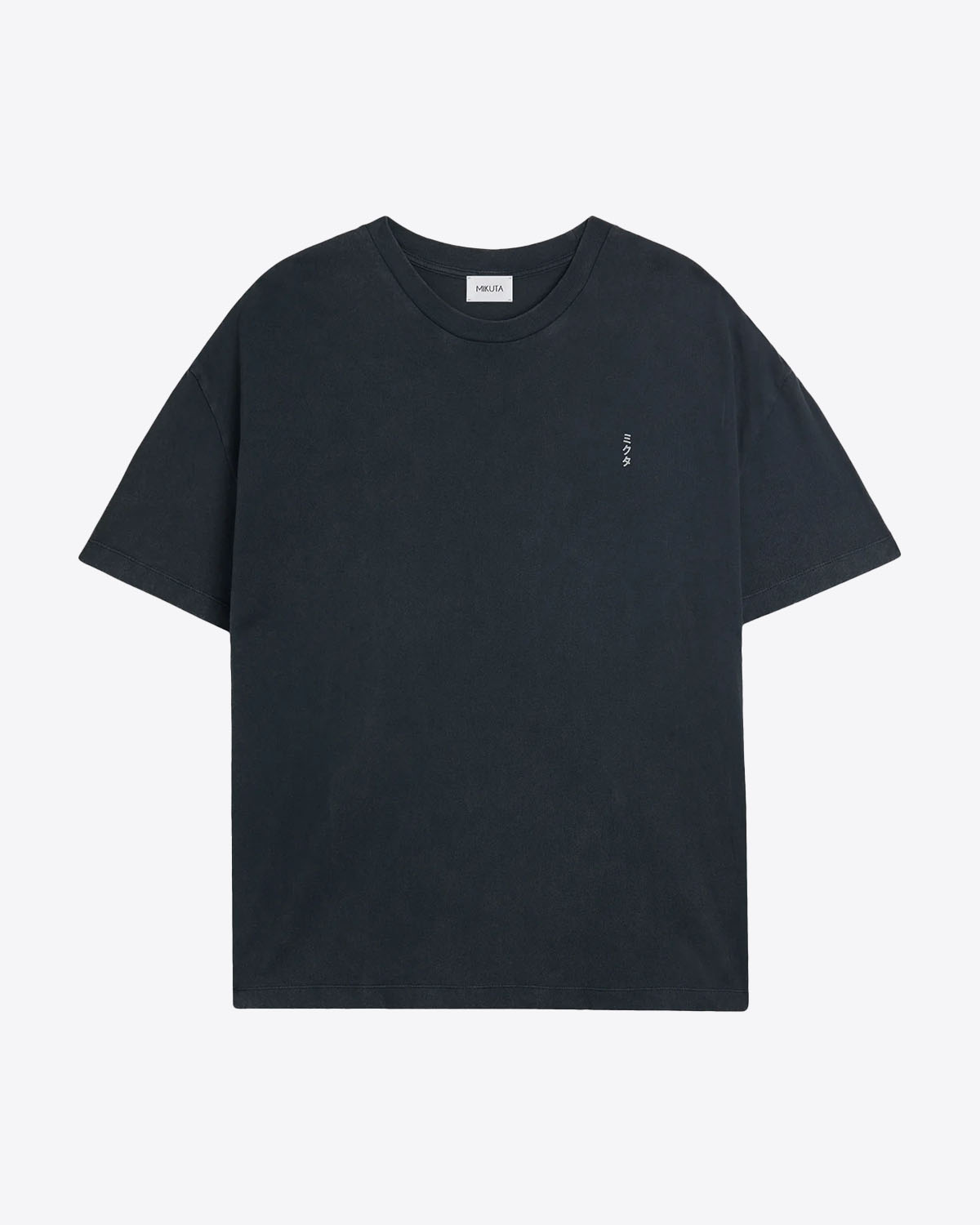 Produit Tee-shirt manches courtes Leo Mikuta en coton noir. Vue face. 