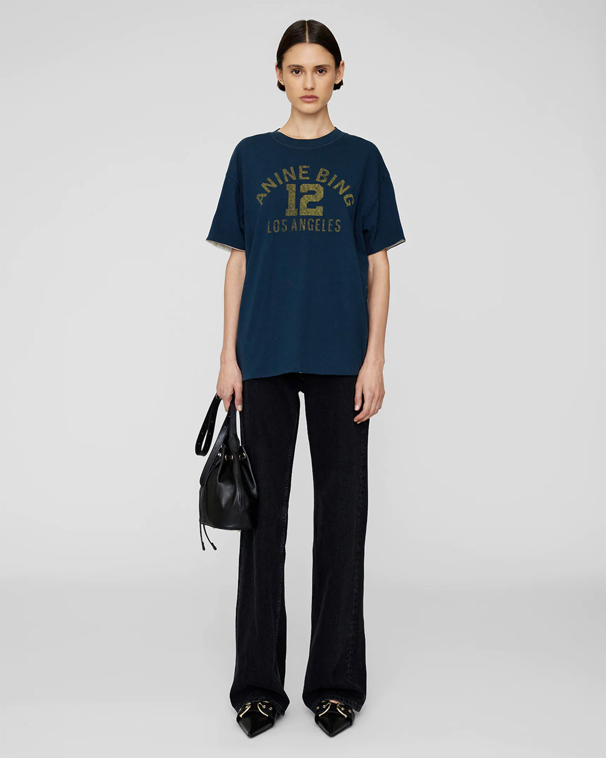 Tee-Shirt Toni Reversible Bleu Marine Blanc