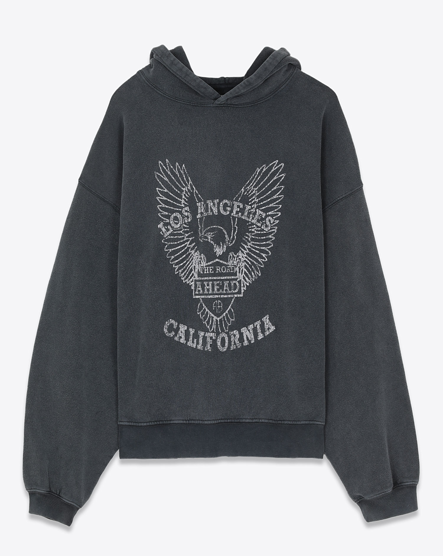 Anine Bing Hoodie Alec White Eagle – Washed Black