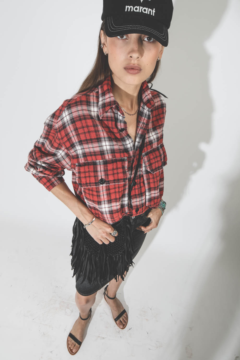 Image du produit R13 Denim Permanent Oversized Shirt - Red Plaid - 3