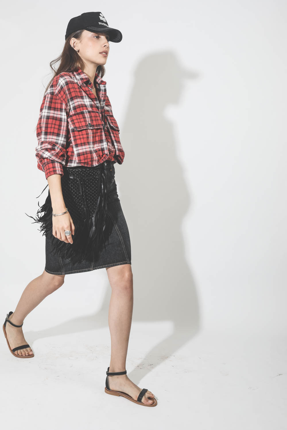 Image du produit R13 Denim Permanent Oversized Shirt - Red Plaid - 5