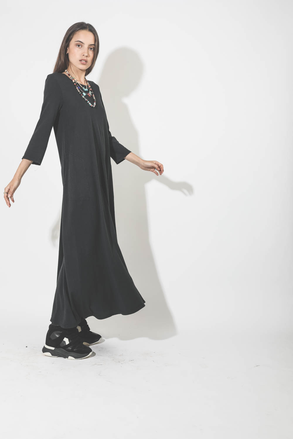 Image du produit Raquel Allegra Pré-Collection Drama Maxi Dress - Black  - 5
