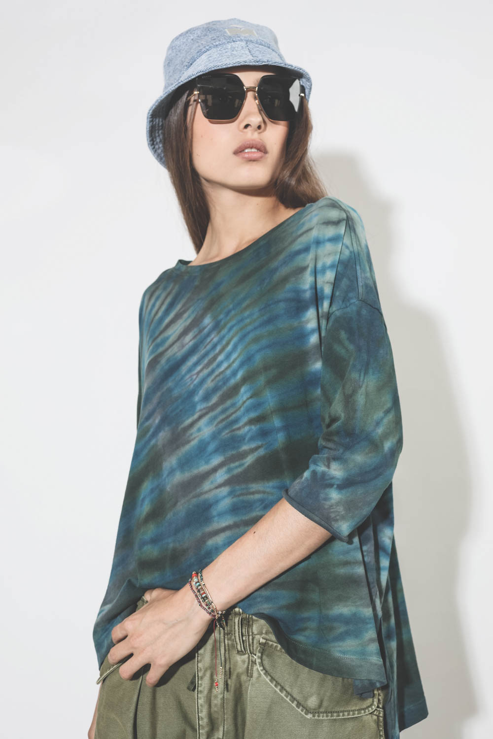 Image du produit Raquel Allegra Pré-Collection Cocoon Shirt - Moss Aqua TD   - 2