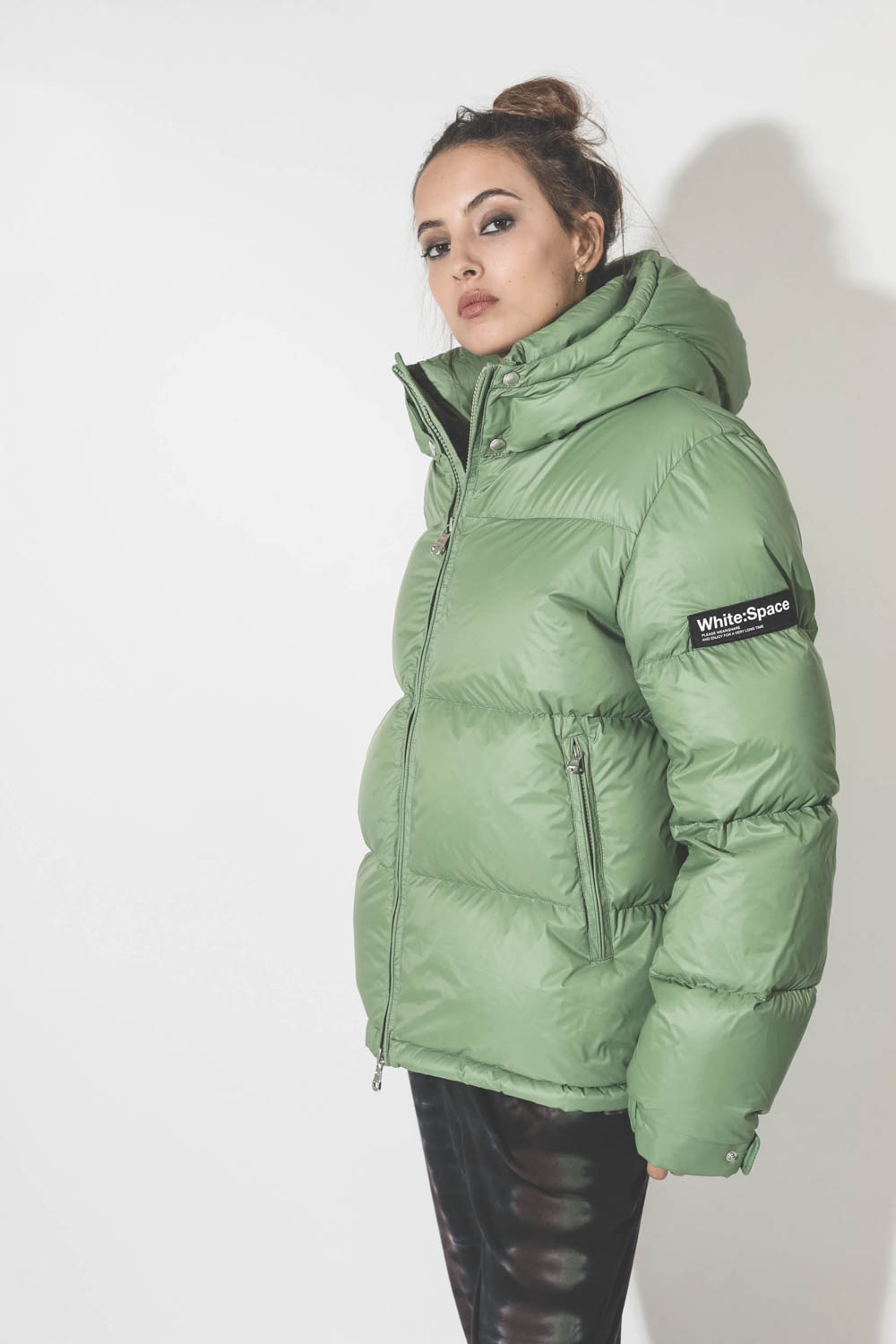 Doudoune White Space Scott Down Jacket Jade Green. Porté.