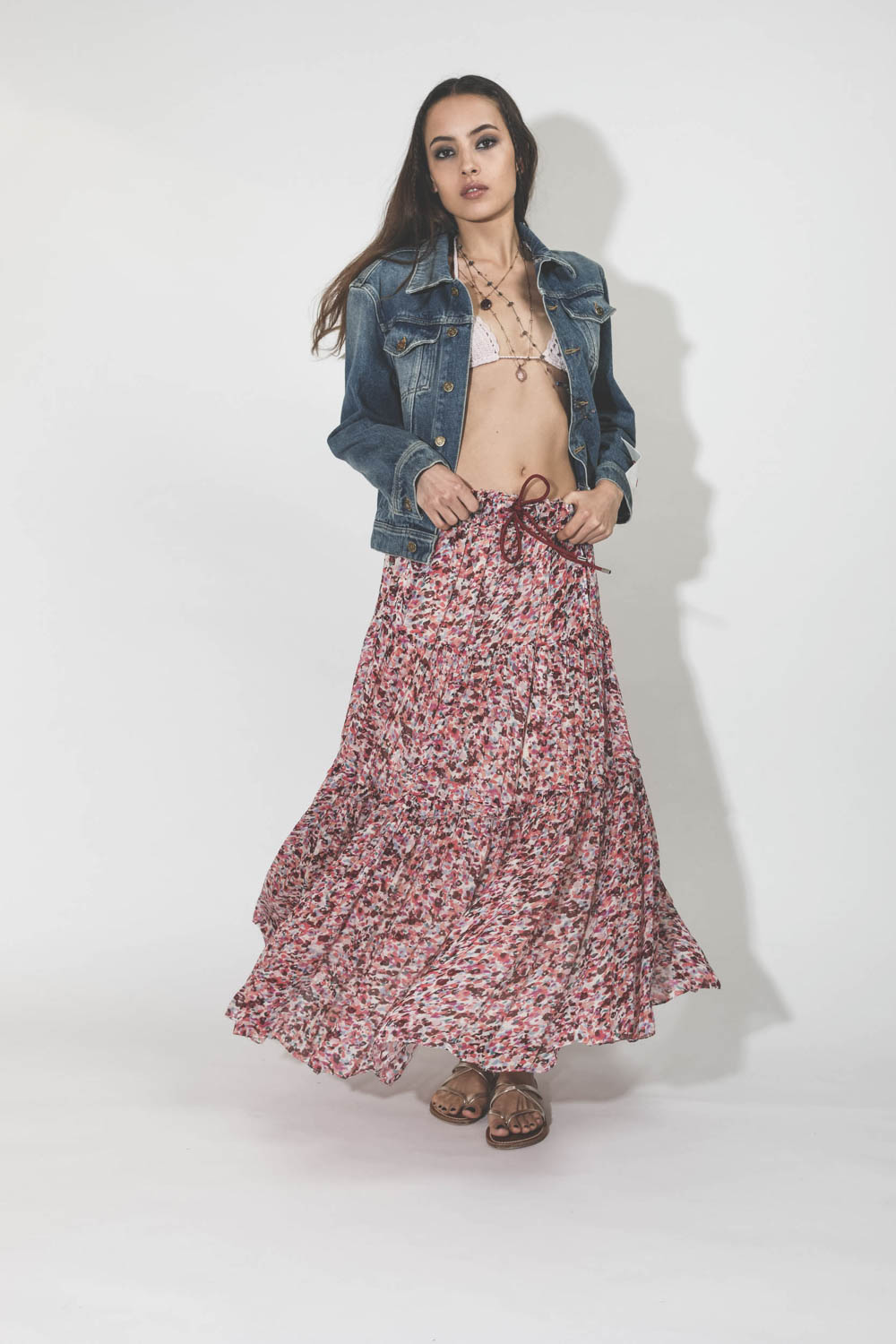 Isabel Marant Etoile Jupe FELNA Raspberry Ecru
