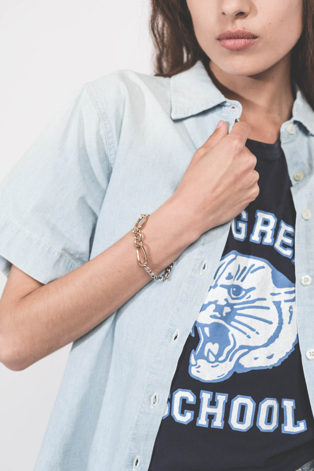 Image du produit Anicet Bracelet Gourmette Perle &ndash; Argent et Plaqu&eacute; Or - 3