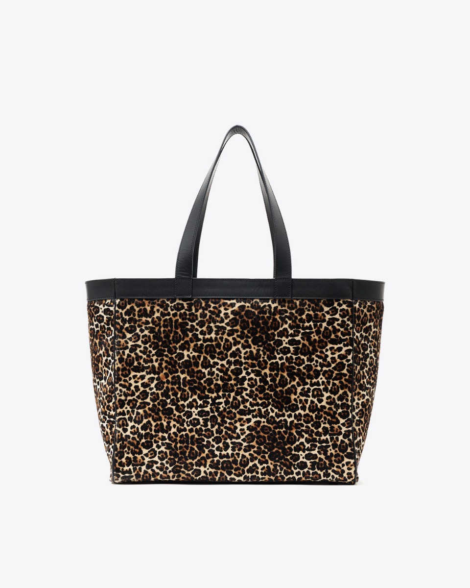 Sac cabas Rio Anine Bing en cuir pony léopard. Vue de dos.