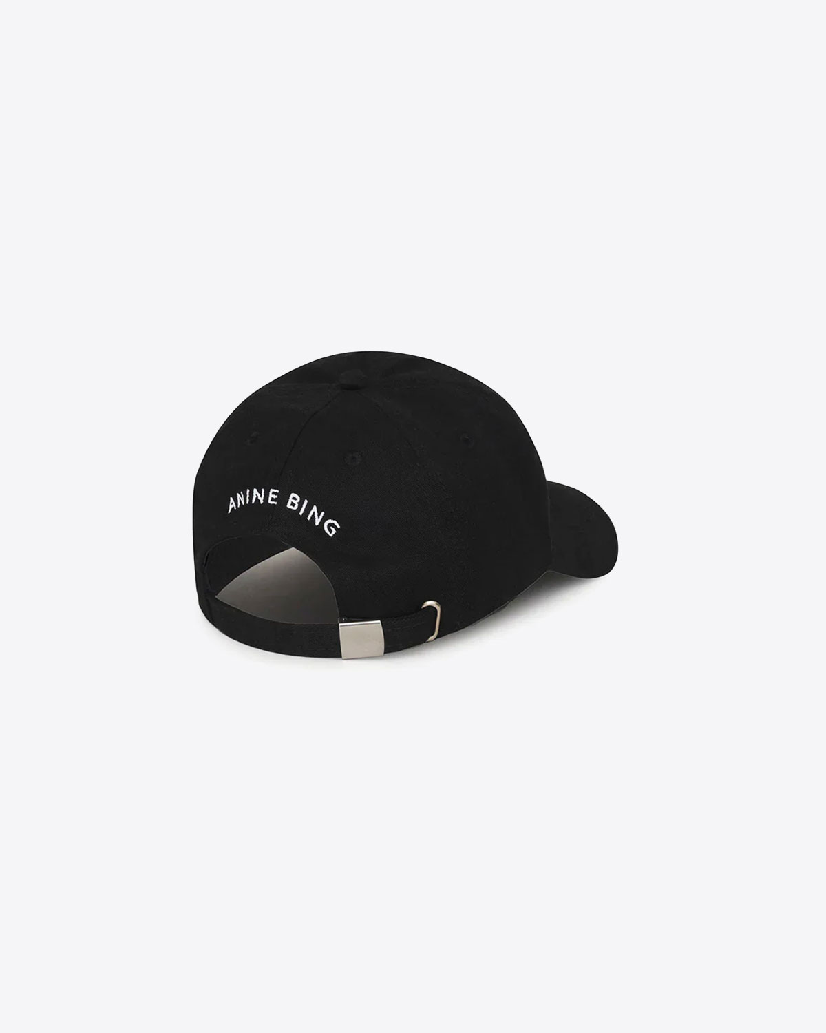 Casquette avec petit logo Jeremy Anine Bing en coton noir. Vue dos. 