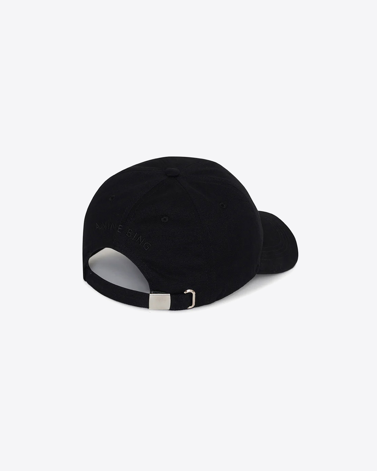 Casquette Jeremy Anine Bing noire avec logo monogramme ton sur ton. 