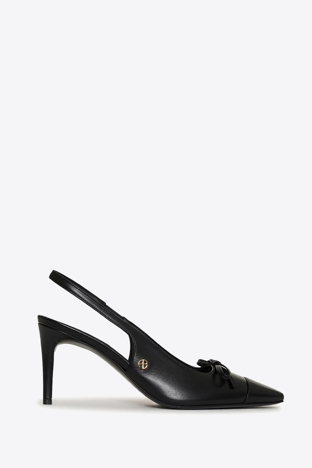 Produit Escarping Slingback Freya Anine Bing en cuir noir. Vue profil. 