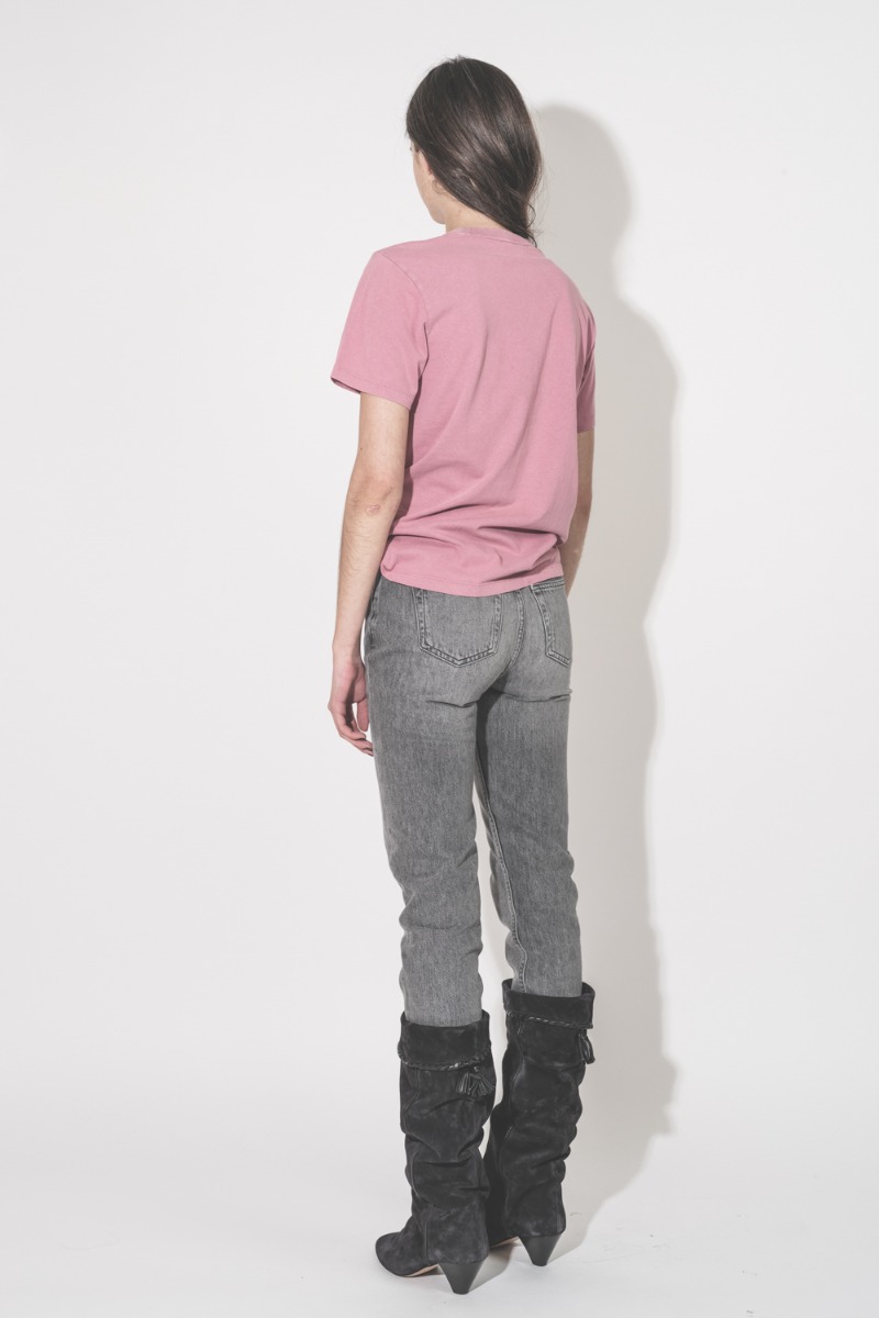 Jean Bruno Anine Bing Ash Grey en denim gris d&eacute;lav&eacute;, port&eacute; de dos.