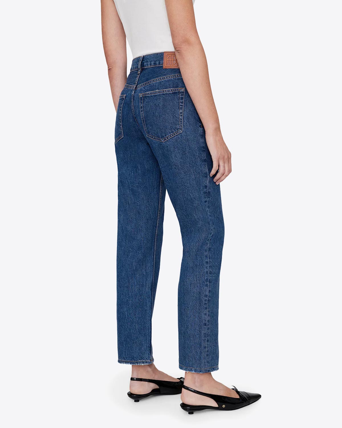Jean Kate Anine Bing en denim bleu. Vue dos.