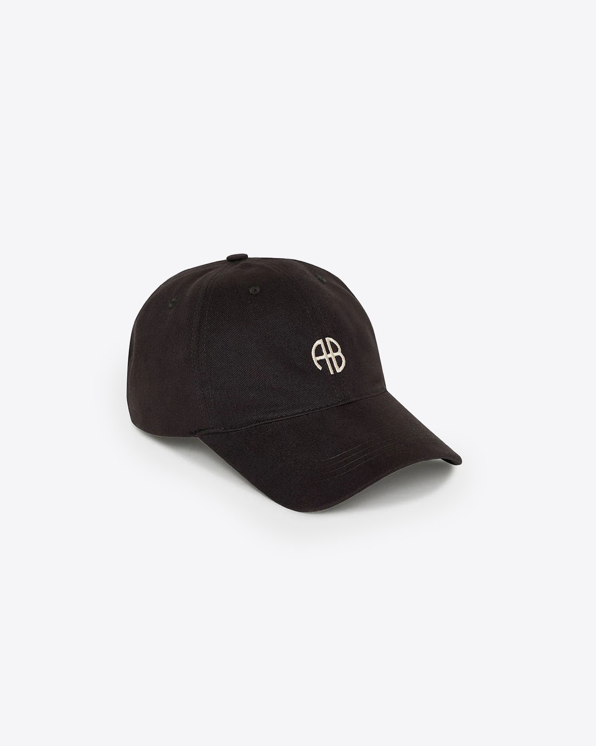 Casquette en toile noire délavé logo AB Jeremy Anine Bing. Profil.