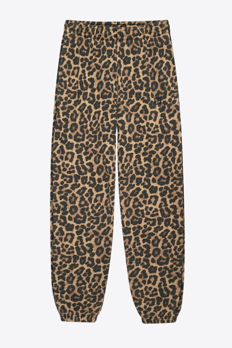 Produit Pantalon de jogging Karter Anine Bing en coton imprimé léopard. Vue de face.