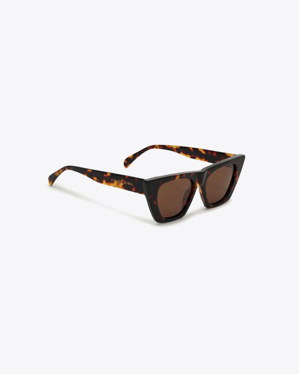 Lunettes de soleil Paris Anine Bing effet &eacute;cailles de tortue, vues de profil.