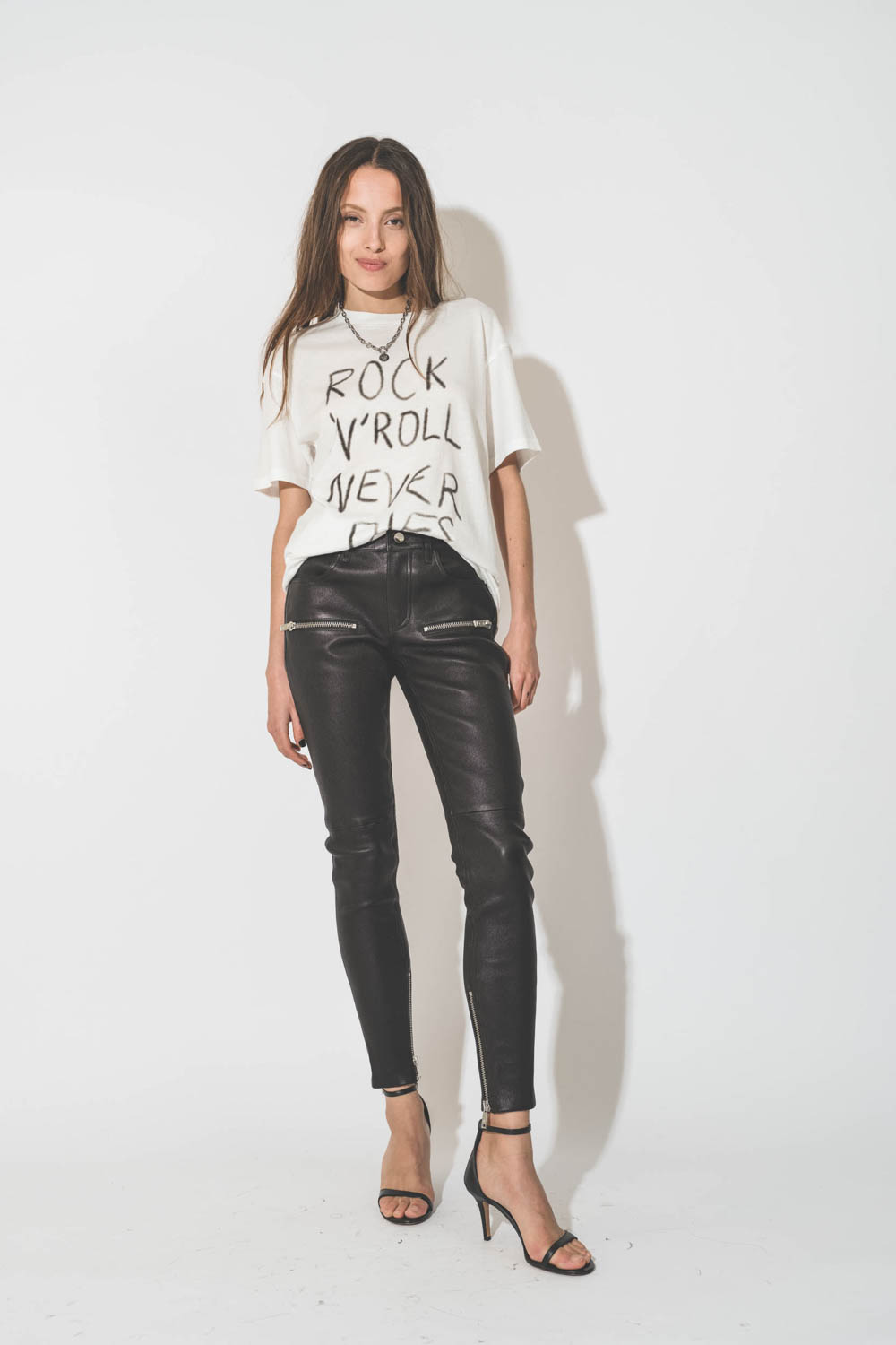 Pantalon slim cuir hot sale