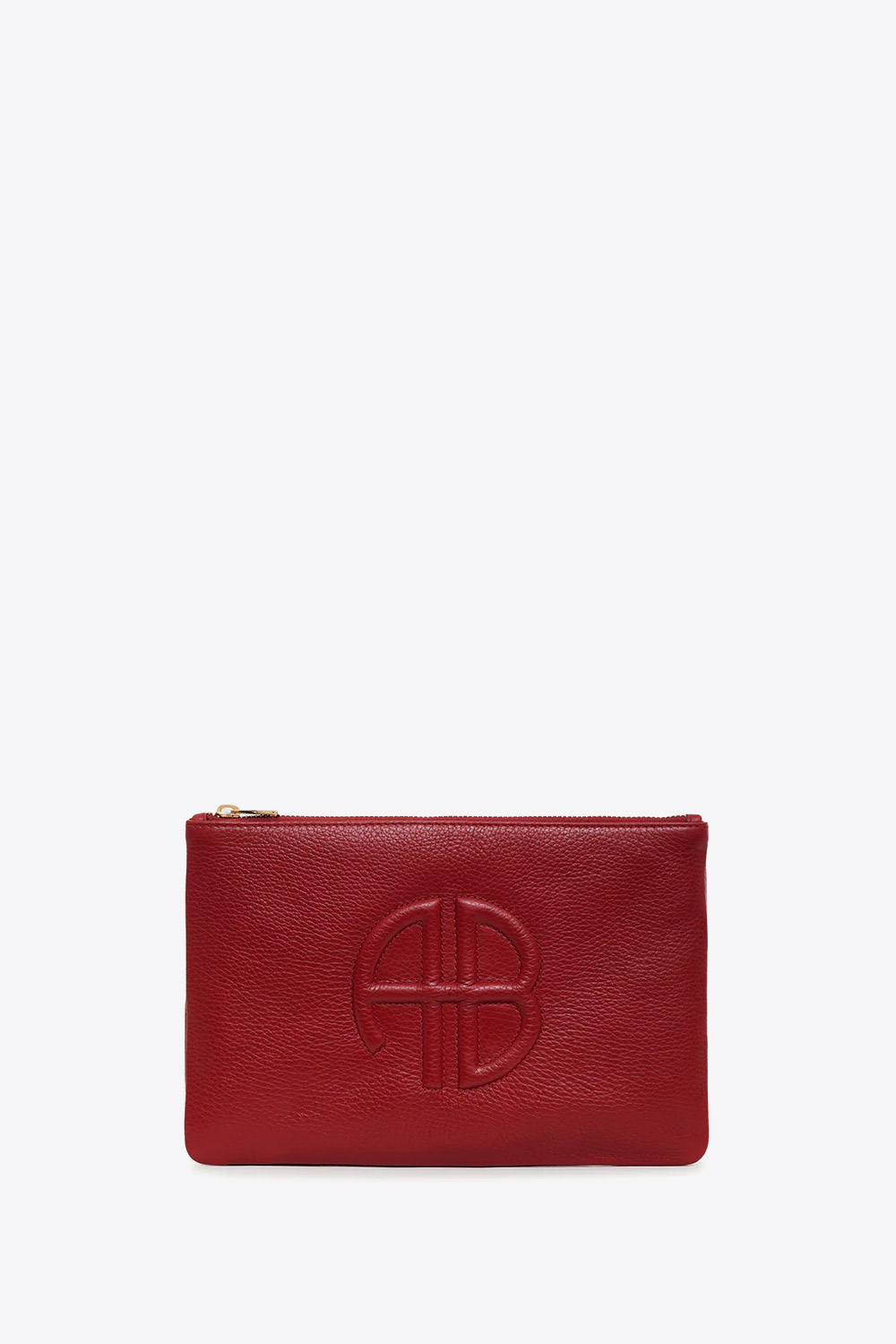 Produit Pochette Lili Anine Bing en cuir grainé rouge. Vue face. 