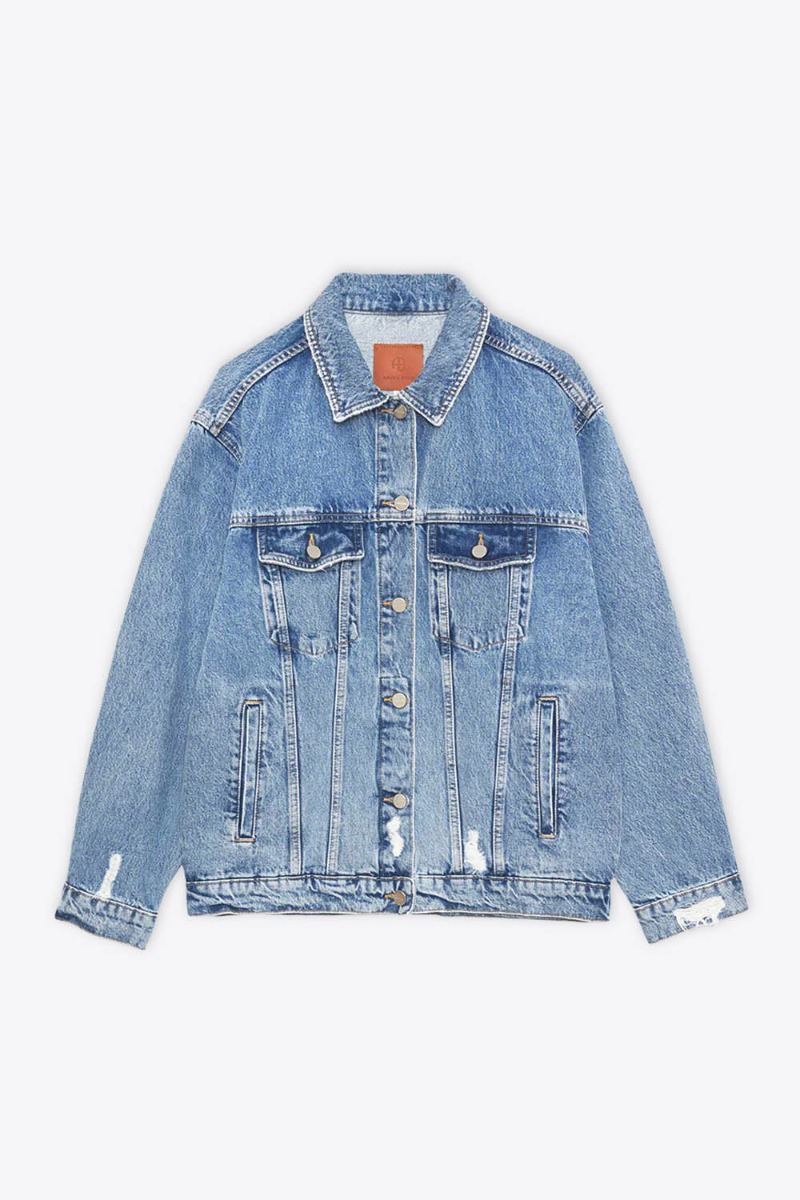 Veste Rory Anine Bing en denim bleu clair &laquo; Vintage Blue &raquo;, vue de face.
