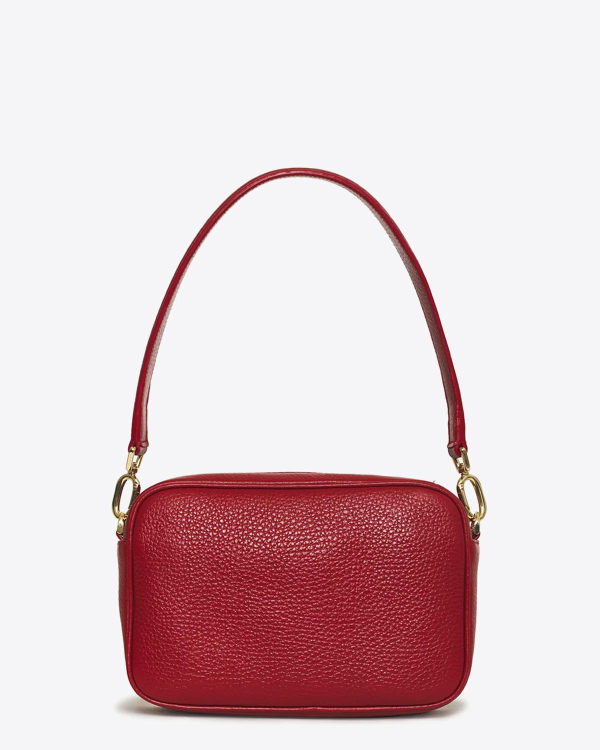 Sac rectangulaire Lili Anine Bing en cuir grainé rouge. vue dos. 