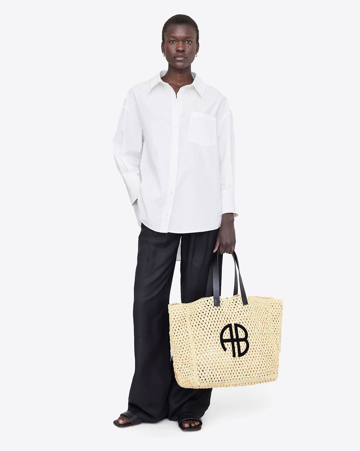Produit Sac large Rio Anine Bing tissé naturel. 
