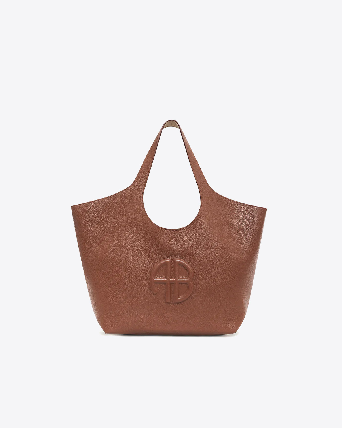 Produit Sac tote Lili Anine Bing en cuir cognac. 
