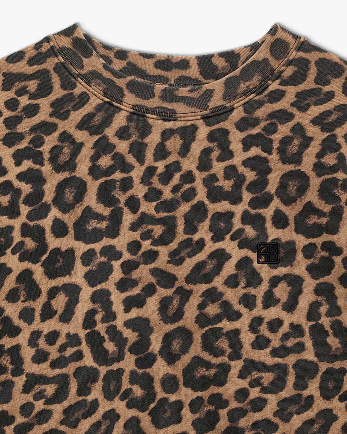 Sweatshirt manches longues Miles Anine Bing en coton marron léopard. 