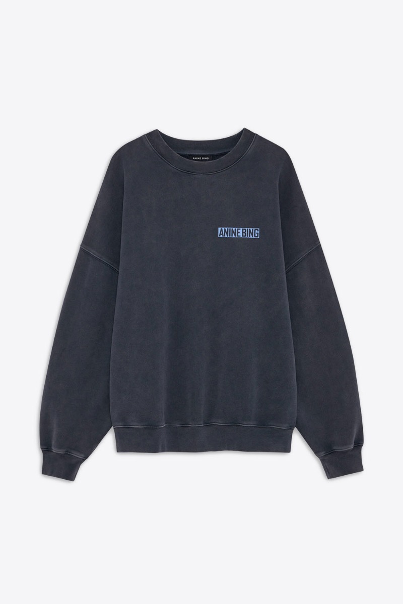 Anine Bing Sweatshirt Miles – Palm Noir Délavé