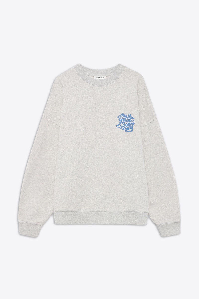 Anine Bing Sweatshirt Miles – Waves Gris Clair