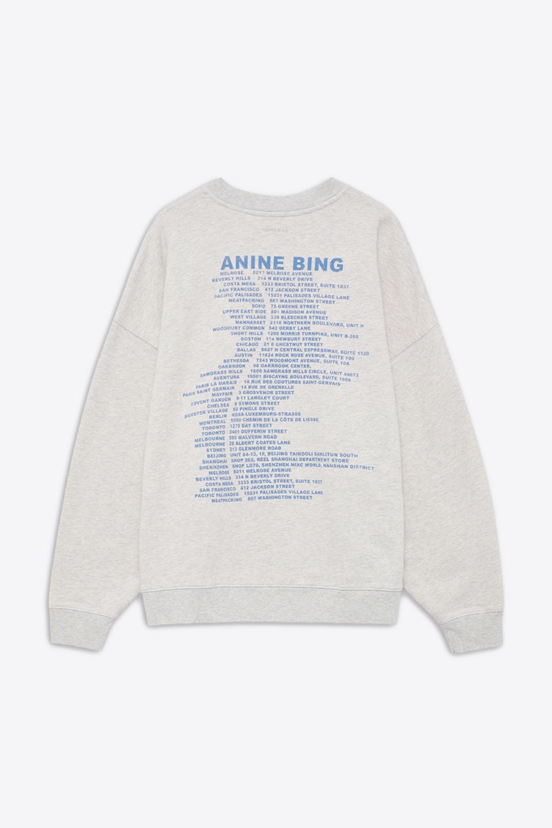 Anine Bing Sweatshirt Miles – Waves Gris Clair