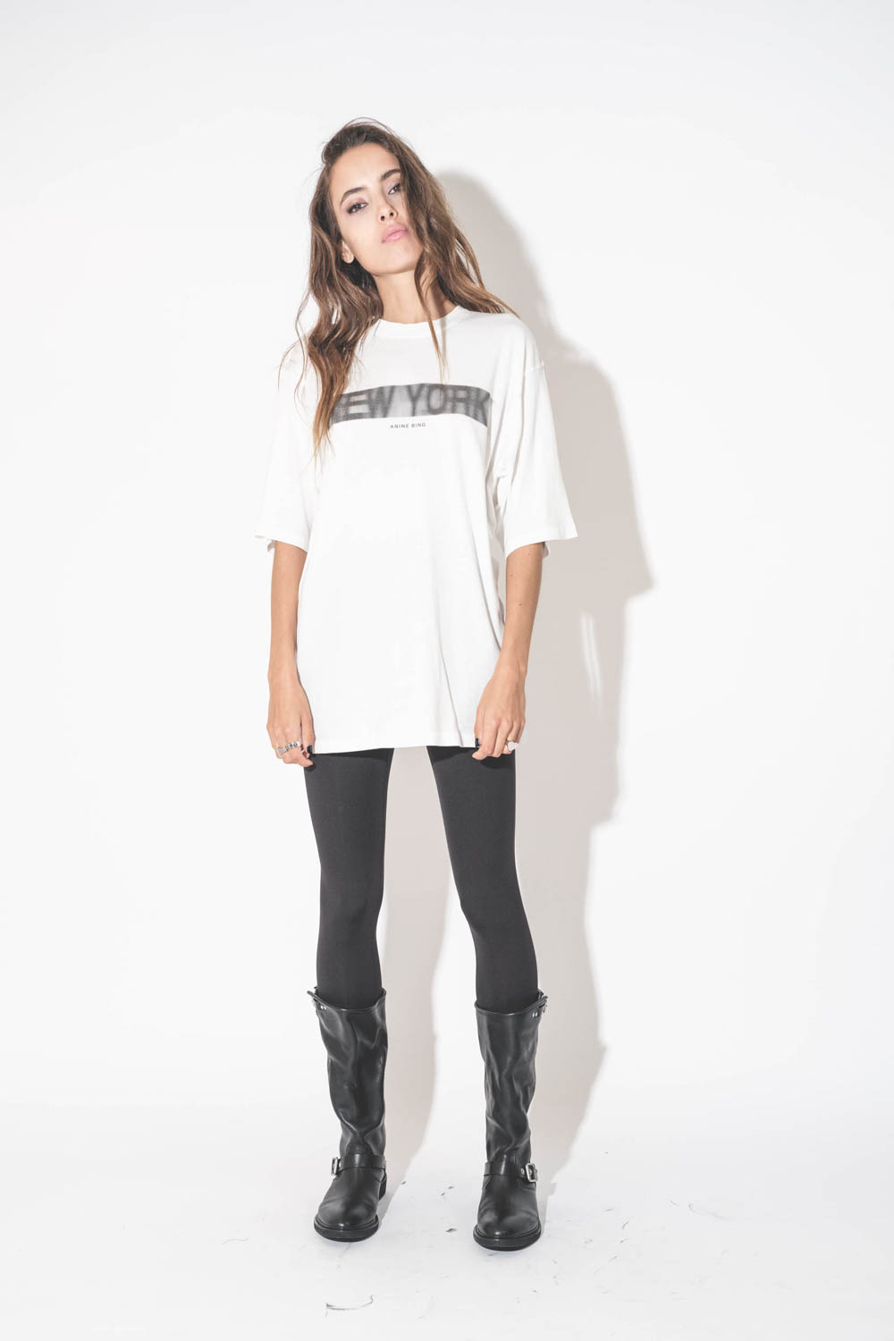 Image du produit Anine Bing Tee-Shirt Cason Blur – Ivoire - 4