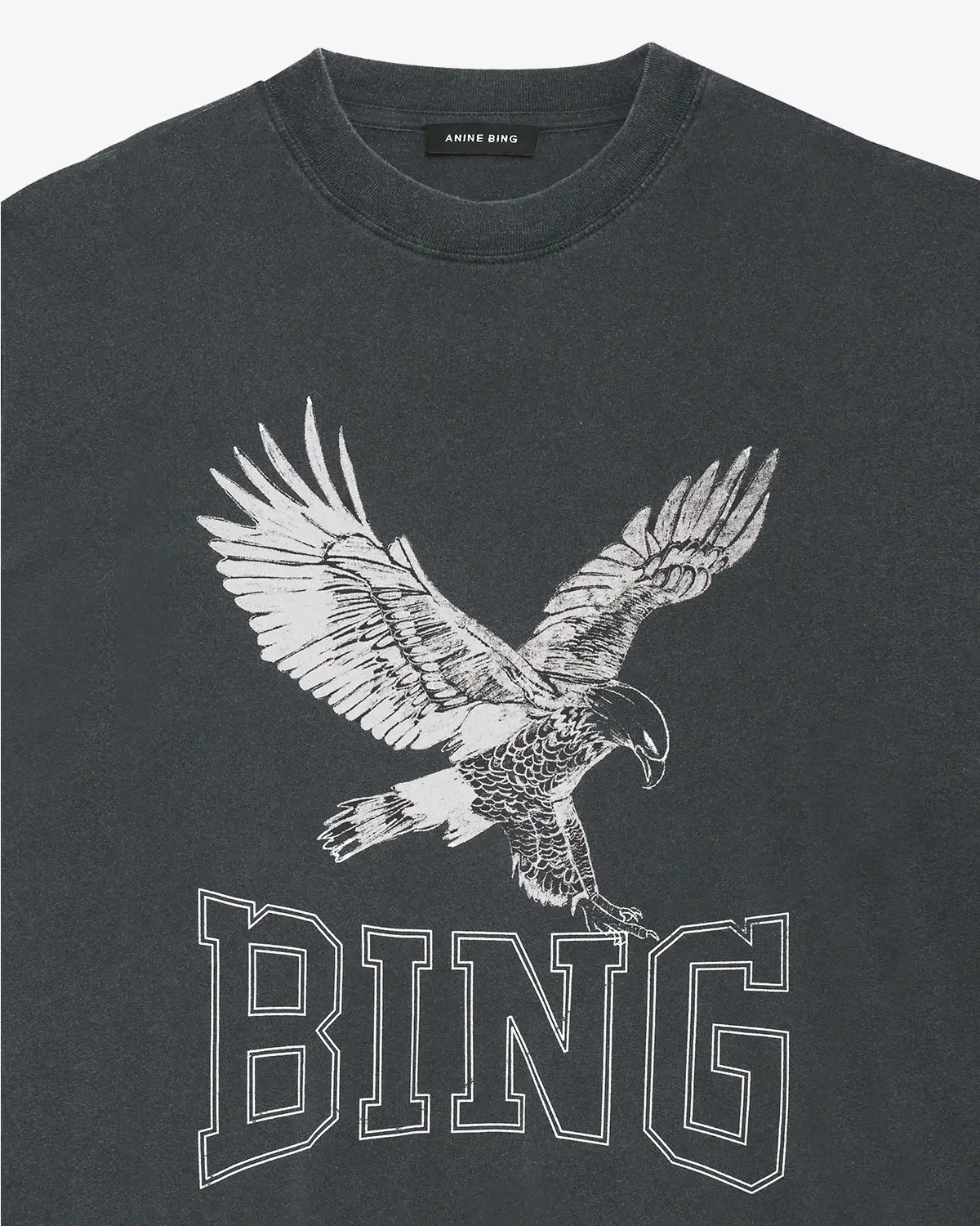 Anine Bing Tee-Shirt Lili Tee Retro Eagle Noir Délavé