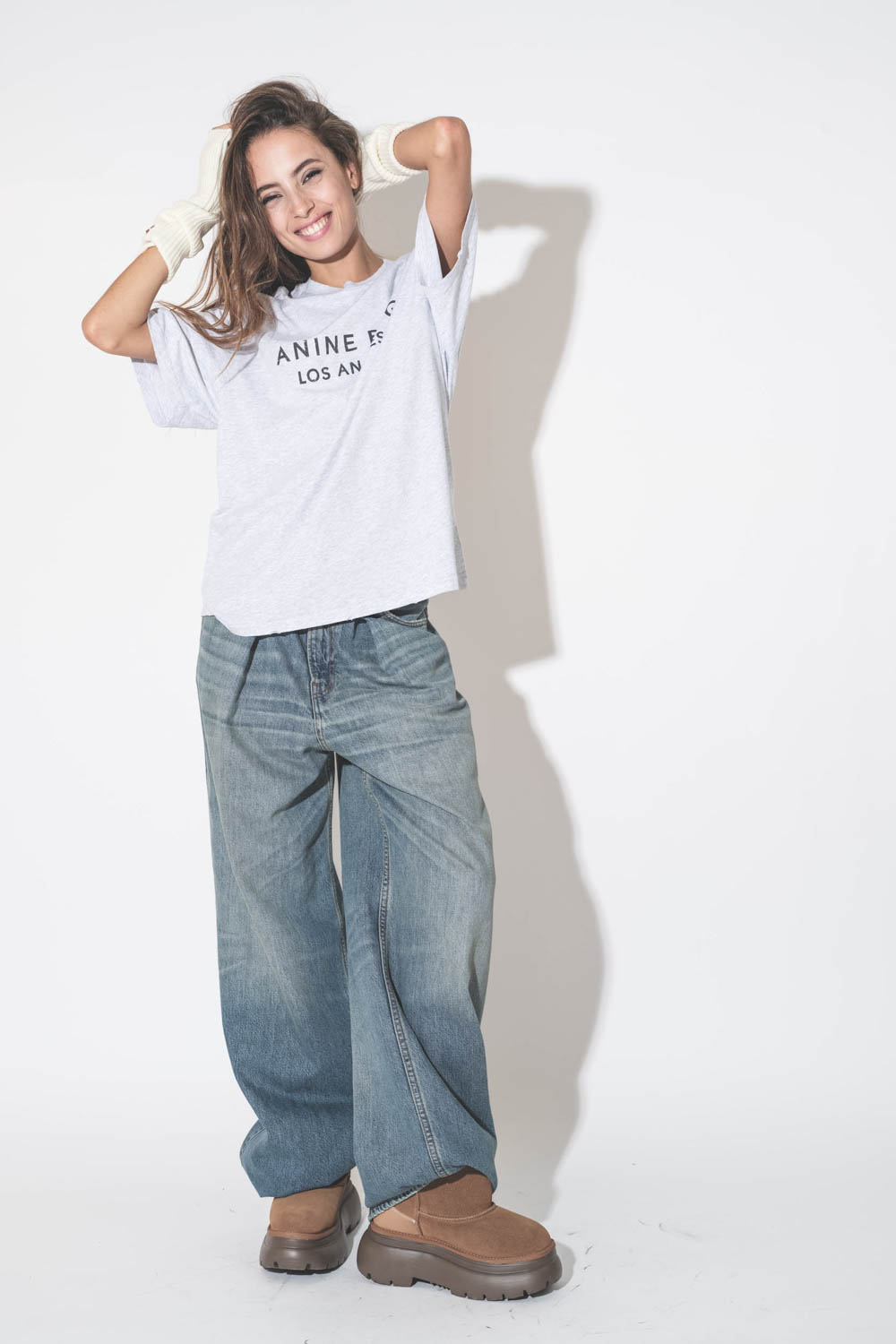 Anine Bing Tee-Shirt Myers – Gris Chiné