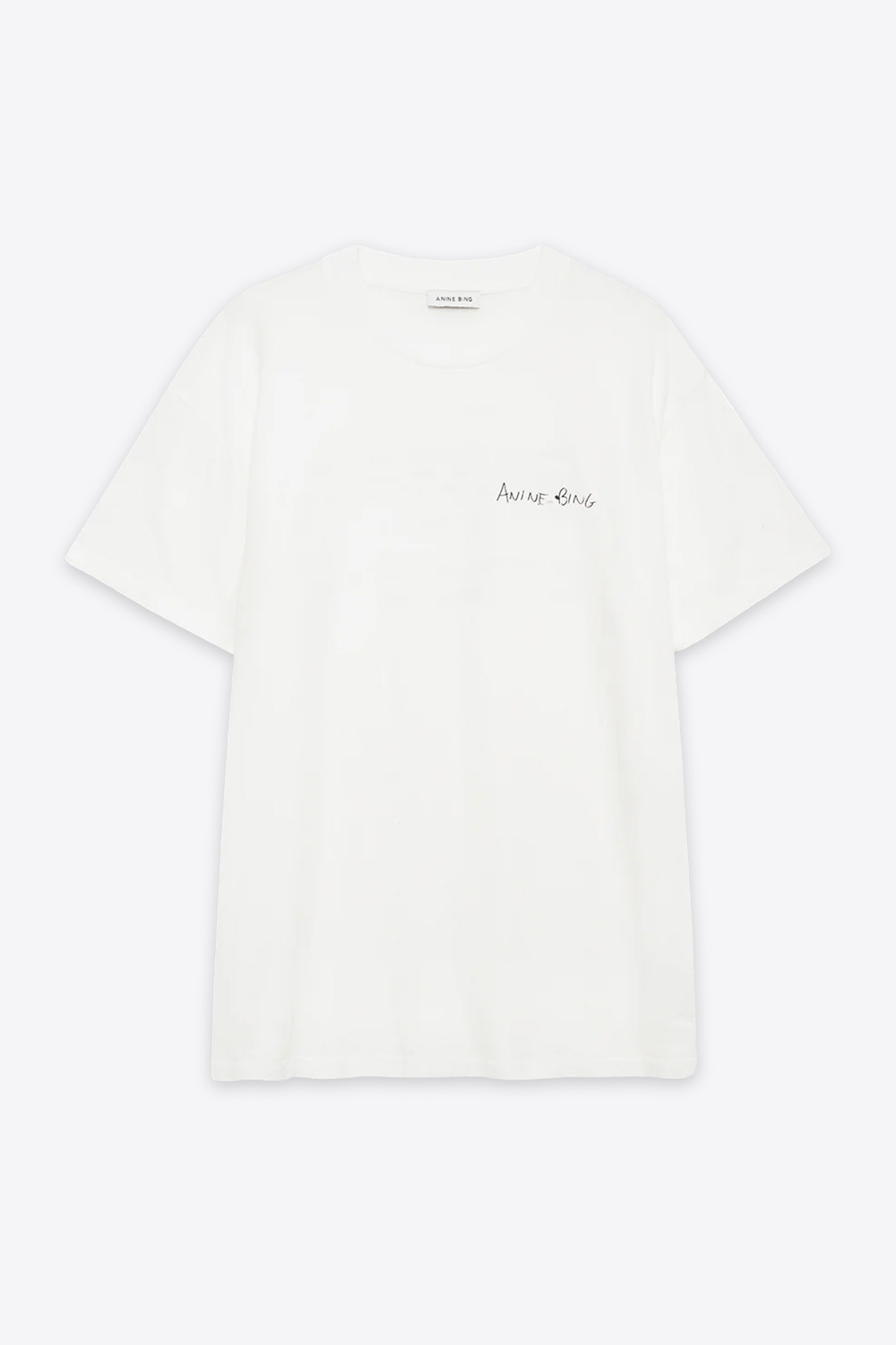 Produit Tee-shirt manches courtes Walker Lyrics Anine Bing en coton blanc. Vue face. 