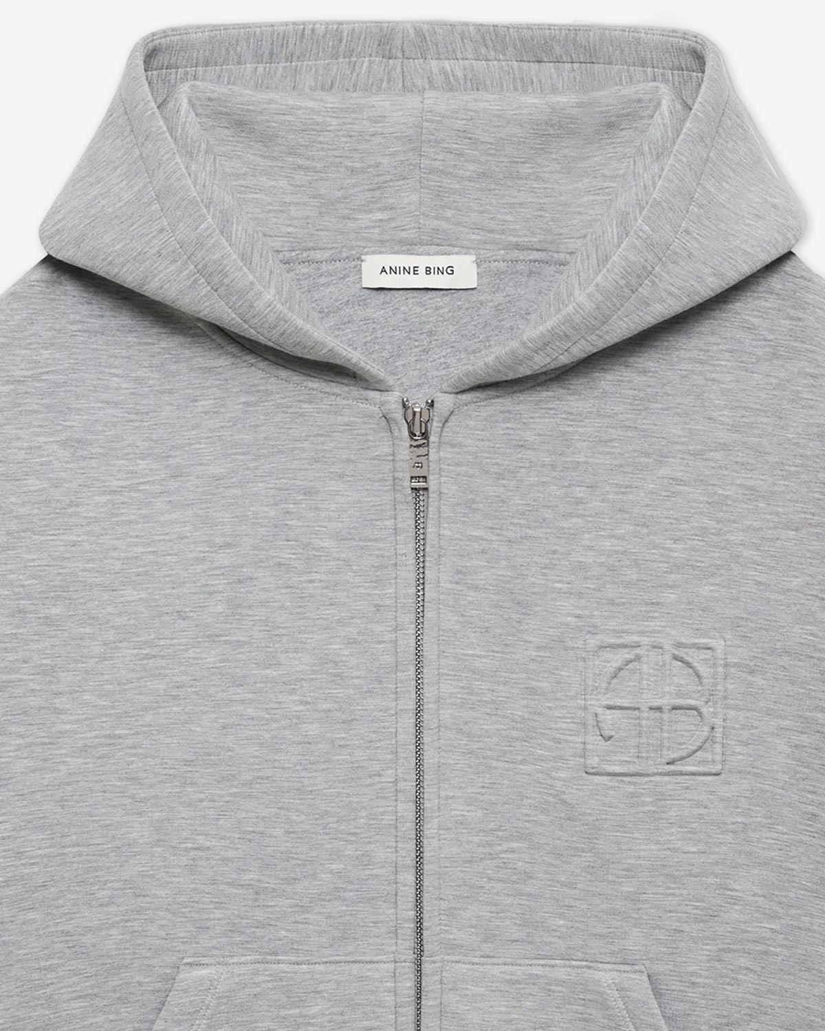 Veste sweatshirt à capuche Bond Anine bing grise. Vue face. 