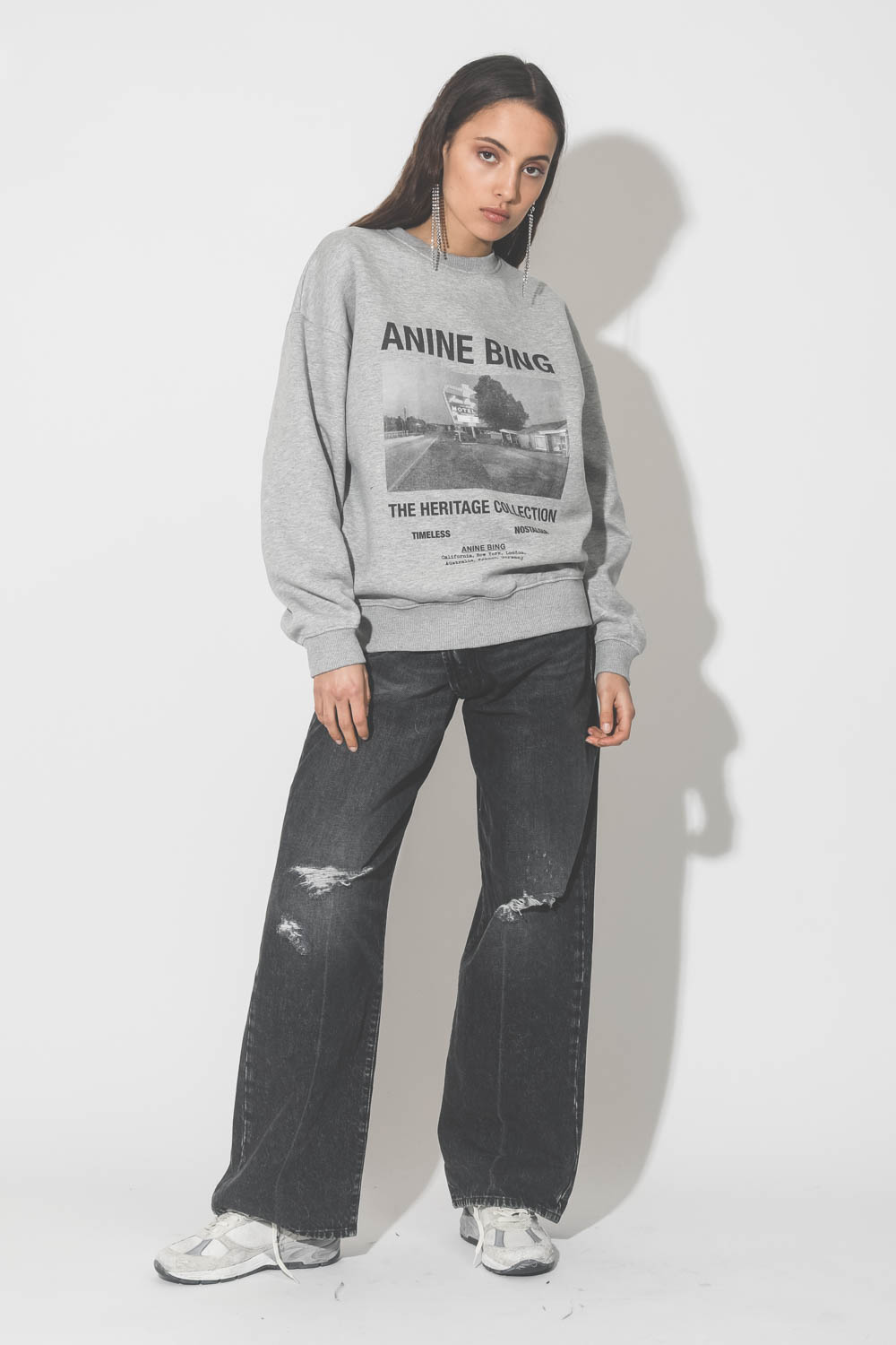 Anine Bing Kenny Sweatshirt Motel - Heather Grey