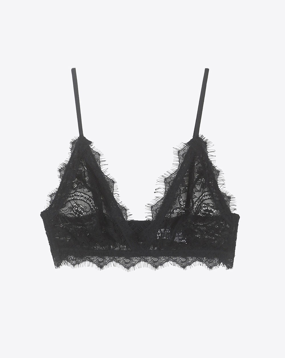 Anine Bing Permanent Lace Bra with Trim - Black 