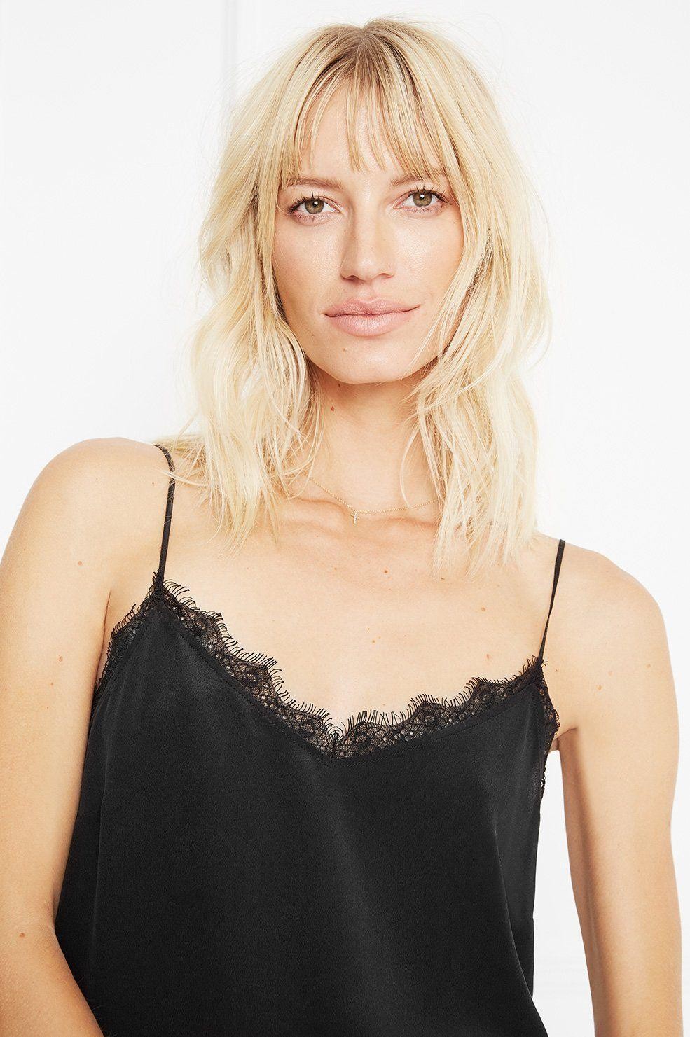 Anine Bing Permanent Silk Camisole - Black 