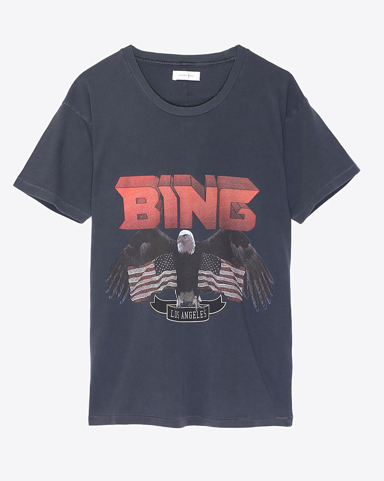 Tee-shirt Aigle Vintage bing tee black Anine Bing. Face.