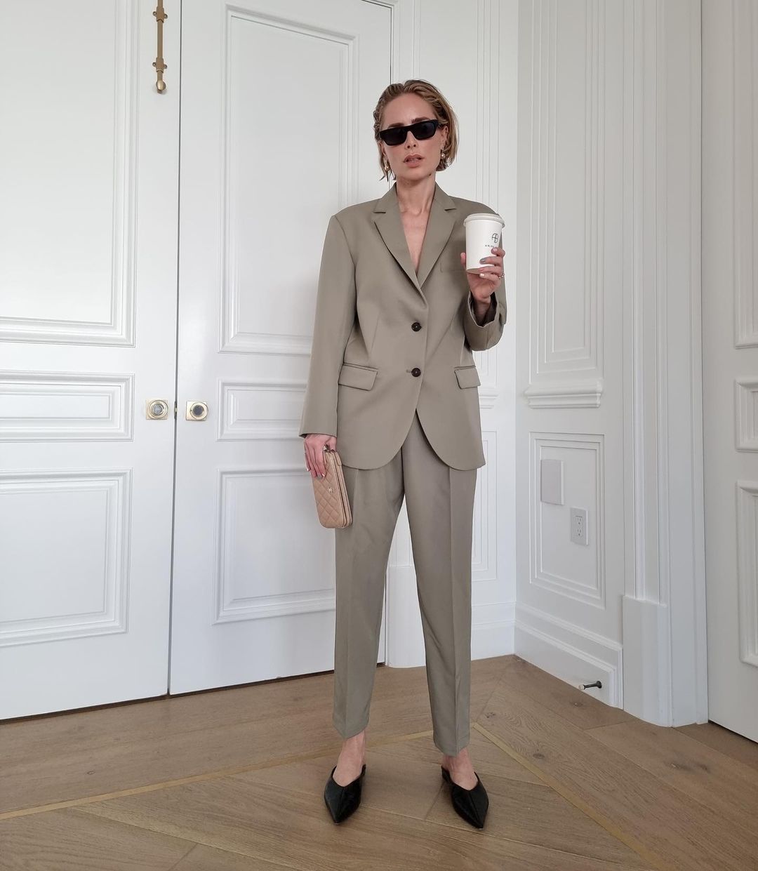 Anine Bing Blazer Quinn Green Khaki