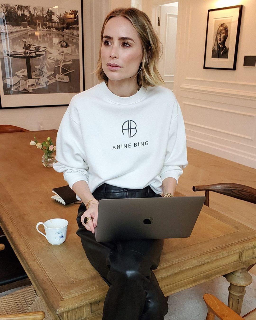 Anine Bing Ramona Sweatshirt Monogram