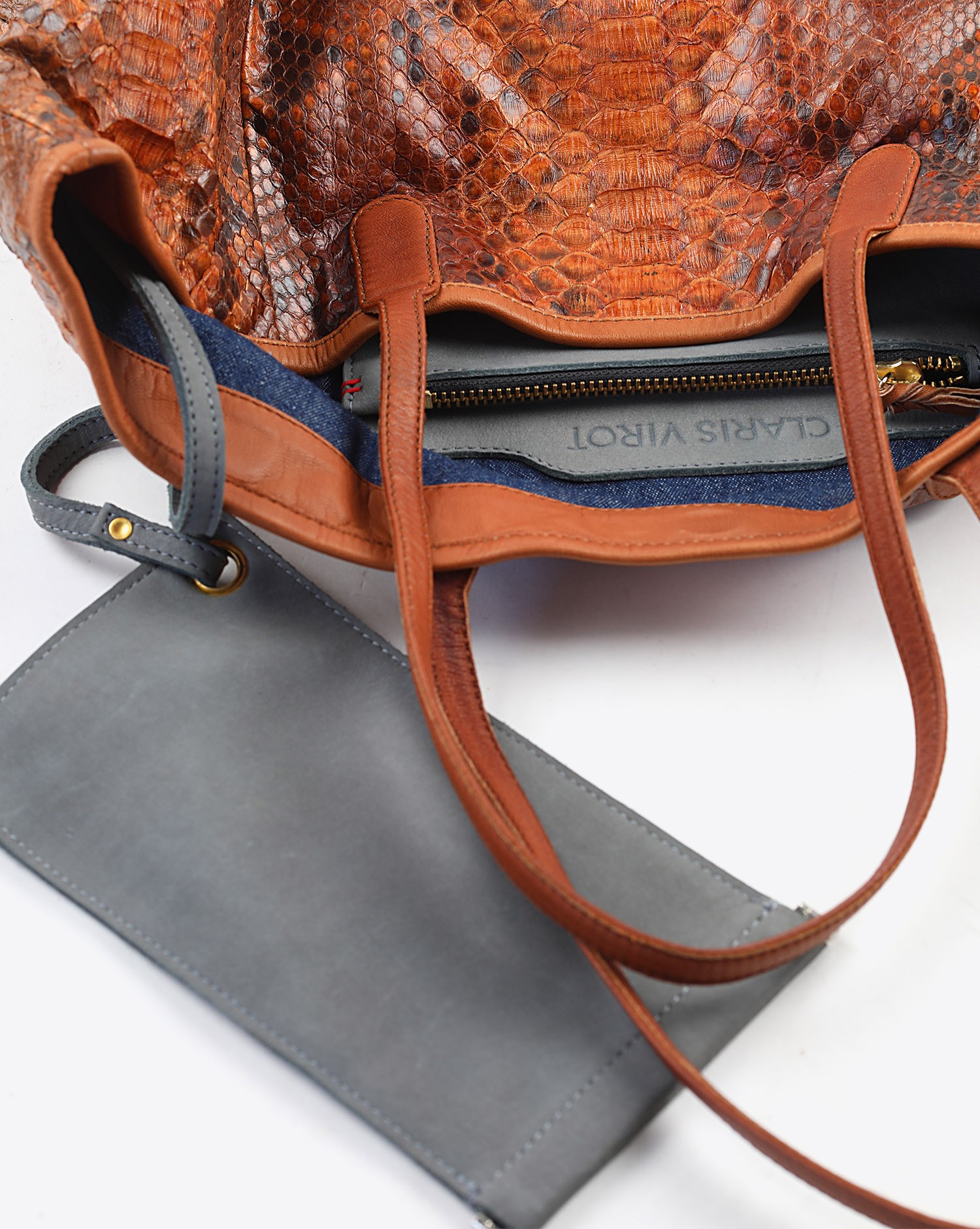Image du produit Claris Virot Sac Marny Python - Moka   - 2