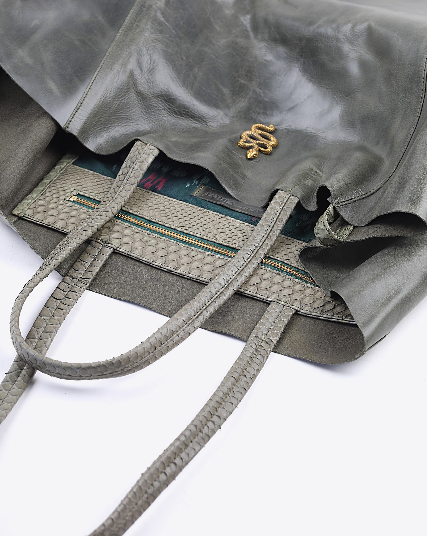 Image du produit Claris Virot Cabas Felix Lambskin Kaki   - 4