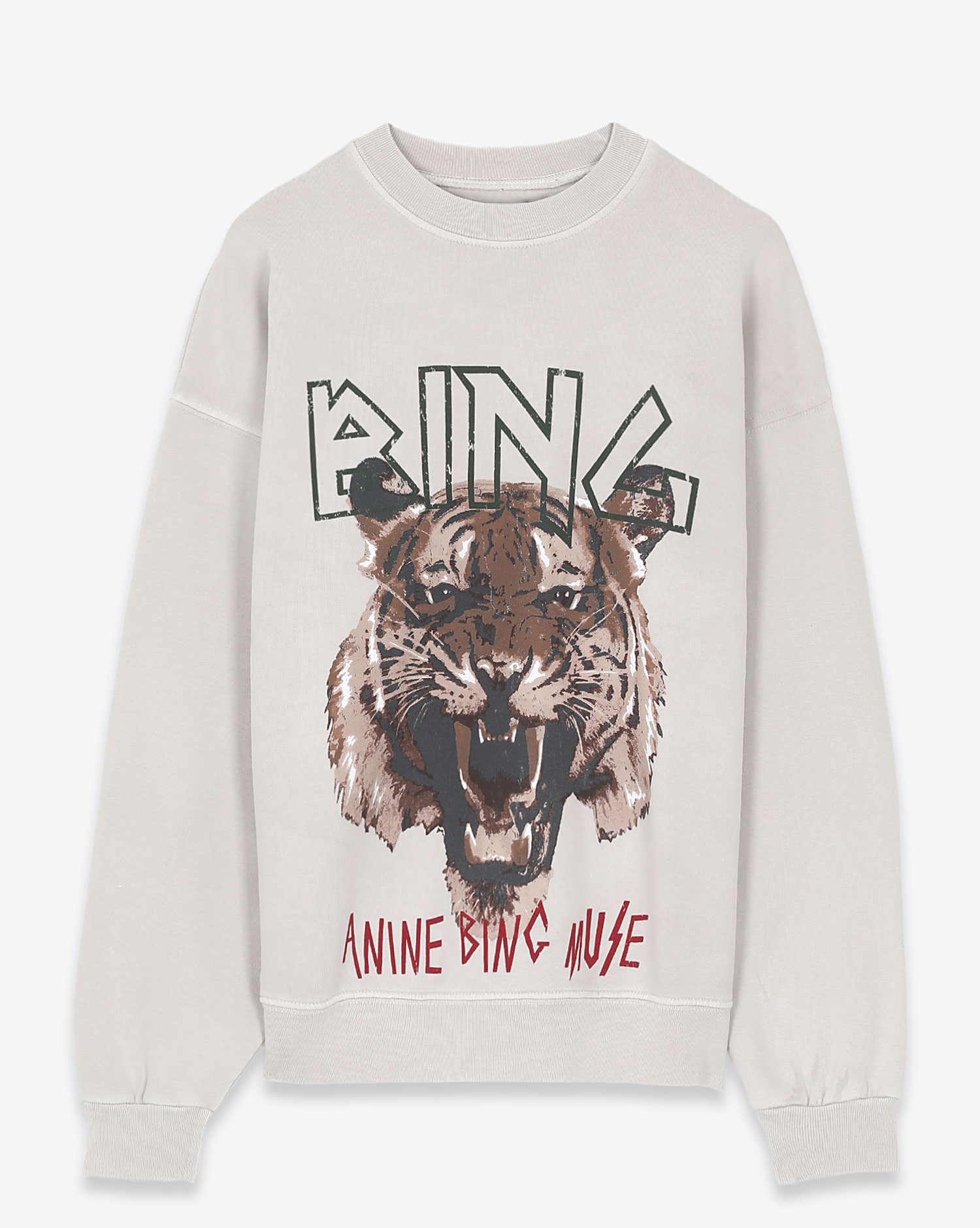 Sweatshirt imprimé Tigre écru Tiger stone Anine Bing 