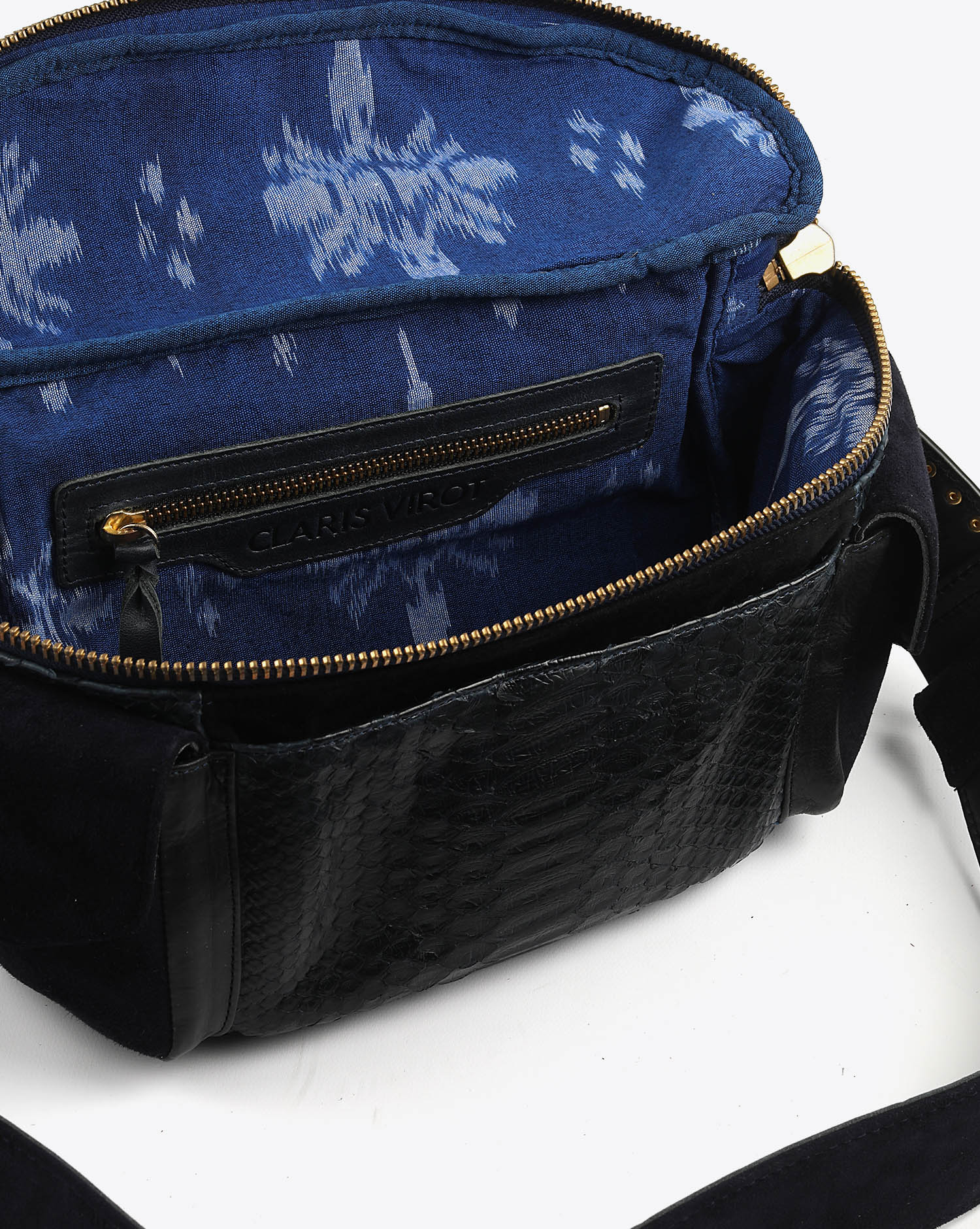 Image du produit Claris Virot Sac Banane Python Jules Bleu Marine et Noir  - 3