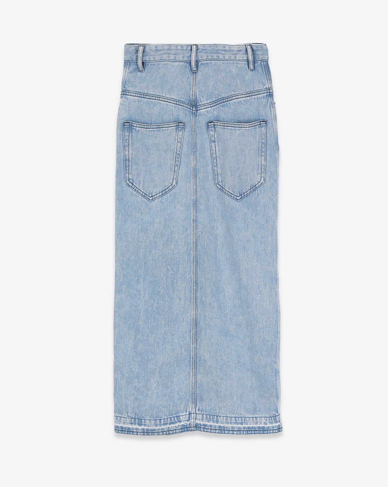 Jupe longue droite en denim souple Tilauria Isabel Marant Etoile. Dos. 