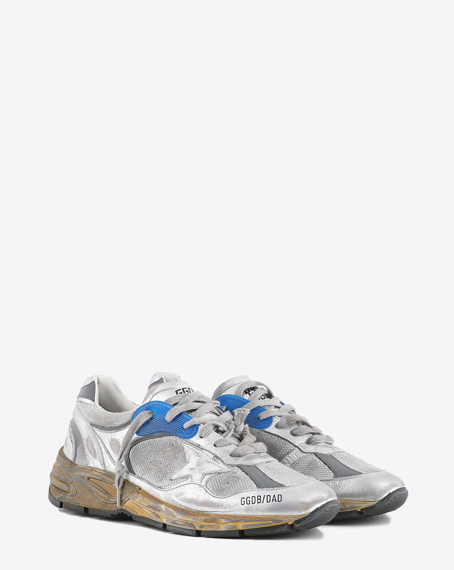 Sneakers Golden Goose Men Running Dad White Silver 70137. Face.
