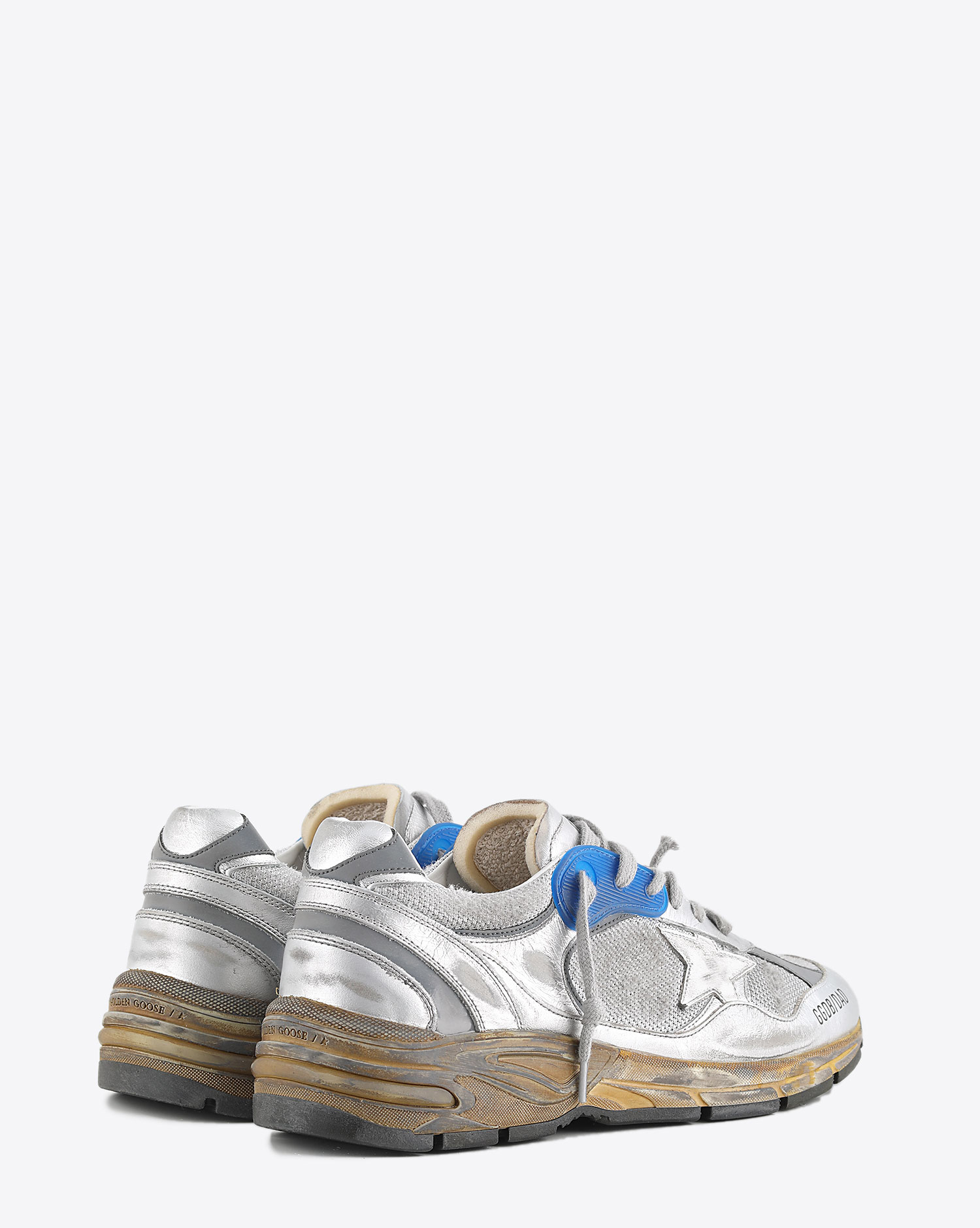 Sneakers Golden Goose Men Running Dad White Silver 70137. Dos.
