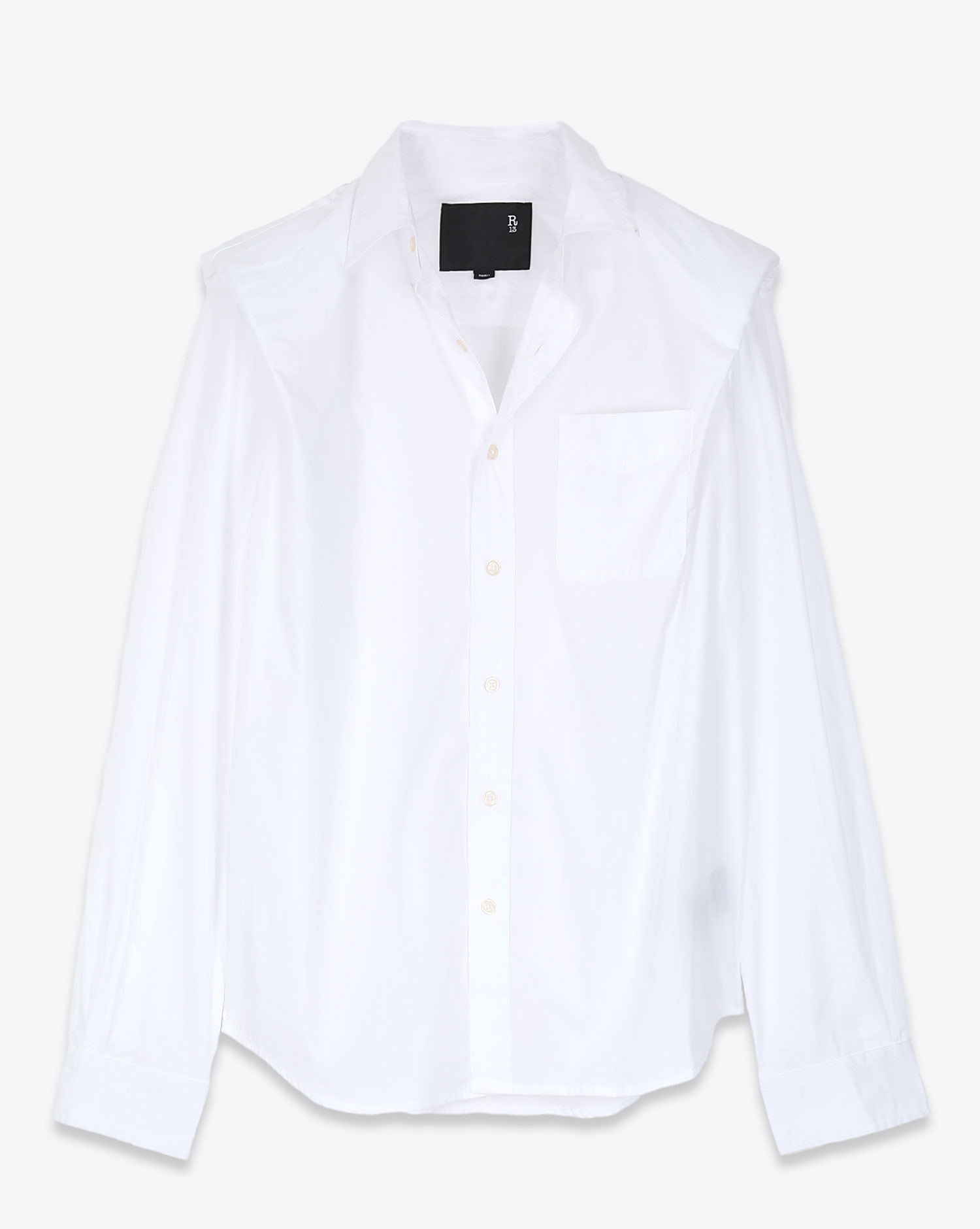 Image du produit R13 Denim Collection Folded Shoulder Shirt - White