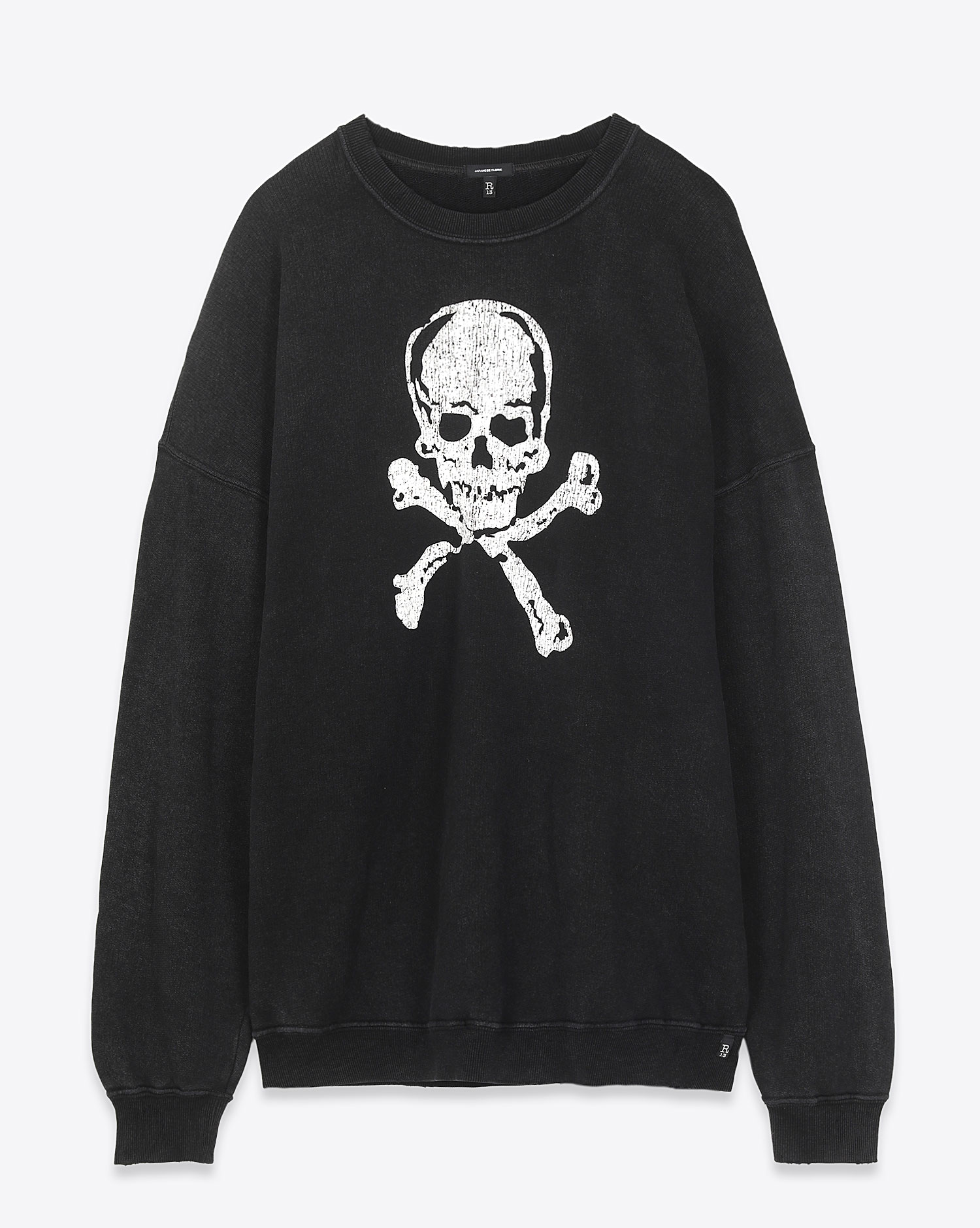 Image du produit R13 Denim Pré Collection Skull Oversized Crewneck - Acid Black